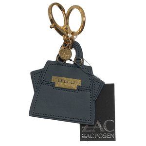 NWT ZAC Zac Posen Eartha Key Ring Charm Pewter Gray Keychain Size OS